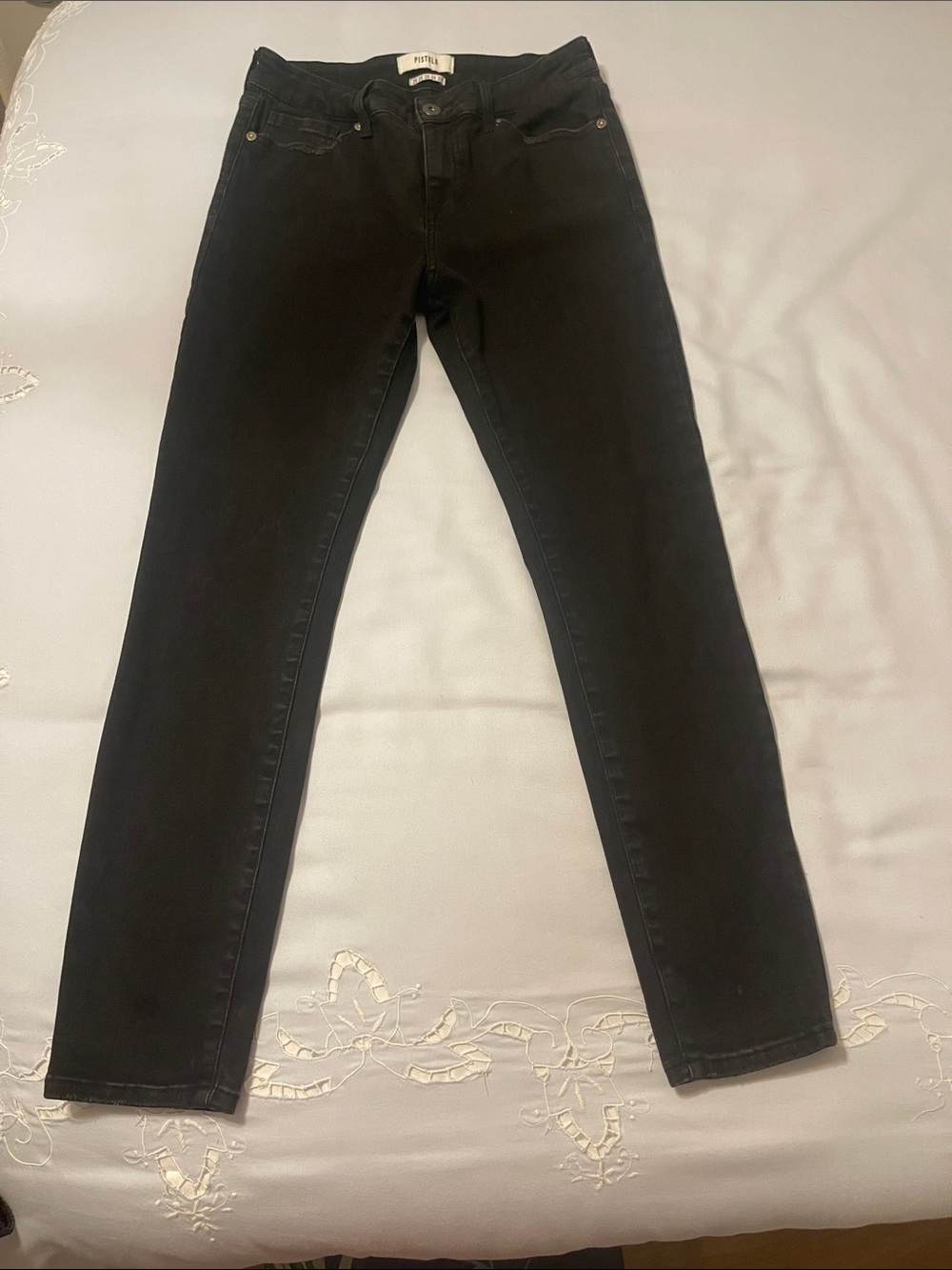 PISTOLA Black Denim Jeans Sz 29- High Rise - Minimalist Clean